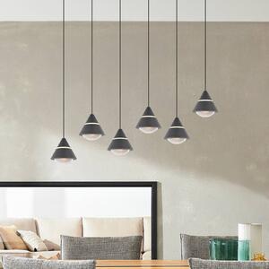 Trio Lighting Lampada LED a sospensione Romeo, lunghezza 75 cm, nera, metallo, 6 luci. Romeo, Nero, Soggiorno / Sala da pranzo, Metallo, Moderno