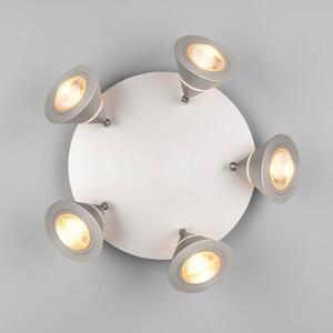 Trio Lighting Faretto da soffitto a LED Romeo, Ø 30 cm, color nichel, 5 luci. Romeo, Alluminio / Grigio / Zincato, Soggiorno / Sala da pranzo, Metallo, Moderno