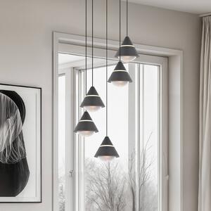 Trio Lighting Lampada LED a sospensione Romeo, Ø 28 cm, nera, metallo, 5 luci. Romeo, Nero, Soggiorno / Sala da pranzo, Metallo, Moderno