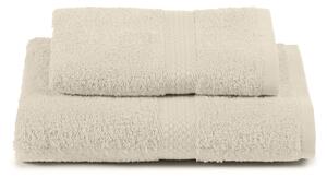 Asciugamano Con Ospite In Cotone Minorca Standard Spugnissima Tinta Unita Vaniglia Caleffi