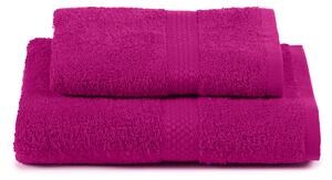 Asciugamano Con Ospite In Cotone Minorca Standard Spugnissima Tinta Unita Azalea Caleffi