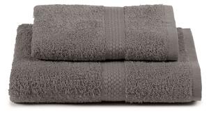 Asciugamano Con Ospite In Cotone Minorca Standard Spugnissima Tinta Unita Perla Caleffi