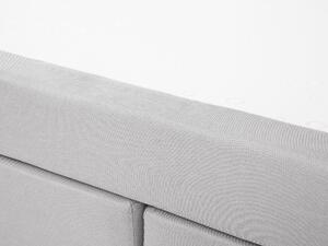 Divano letto 180 x 200 cm Struttura imbottita in tessuto grigio con testiera trapuntata e materasso Beliani