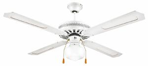 Ventilatore da Soffitto con 4 Pale e Lampada Ø130cm 3 Velocità  Kooper Windy Bianco