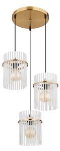 Globo 15698-3HRM - Lampadario a sospensione con filo GORLEY 3xE27/60W/230V diametro 47 cm oro