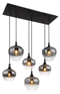 Globo 15548-6H - Lampadario a sospensione con filo MAXY 6xE27/40W/230V nero