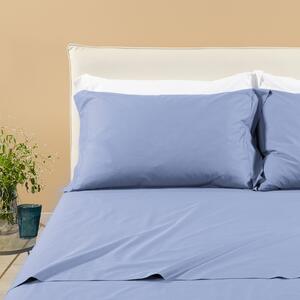 Completo Lenzuola SINGOLO Percalle Tinta Unita AZZURRO Percalle Caleffi