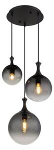 Globo 15885-3H - Lampadario a sospensione con filo DALTON 3xE27/10W/230V diametro 48 cm nero