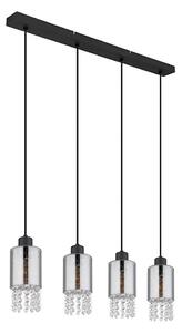 Globo 15799-4H - Lampadario a sospensione con filo BACKEY 4xE27/40W/230V nero