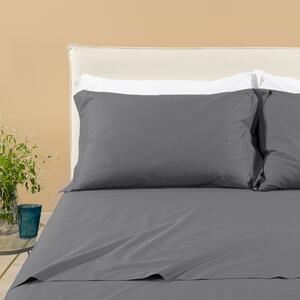 Completo Lenzuola In Percalle Percalle Singolo Dreaming Tinta Unita Grigio Caleffi