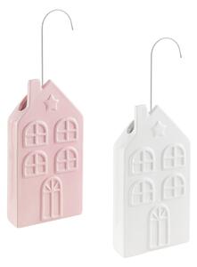 Coppia umidificatore casine ceramica 2 colori assortiti