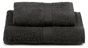 Asciugamano Con Ospite In Cotone Minorca Standard Spugnissima Tinta Unita Antracite Caleffi