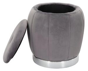 Pouf, contenitore apribile in legno PARIS dimensioni 43x43xh 43 cm peso 4,0 kg, rivestimento intessuto imbottito grigio
