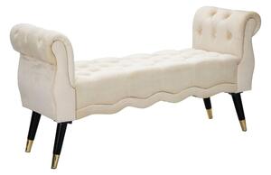 Panca in legno e velluto, telaio Dorato BENCH PARIS GRIGIO/GOLD Dimensioni 120x40x h 60 cm peso 15 kg rivestimento colore Crema