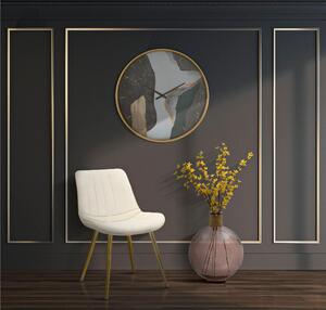 Set di 2 sedie in tessuto Crema imbottito con rifiniture dorate PARIS Dimensioni 51x59x h 79 cm - peso 5 kg gambe Metallo dorato