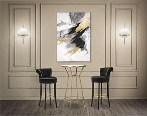 Sgabello bar rotondo imbottito in velluto sintetico, PIRAMID dimensioni 46x48xh 93 cm Seduta 75 cm - tessuto ondulato imbottito nero