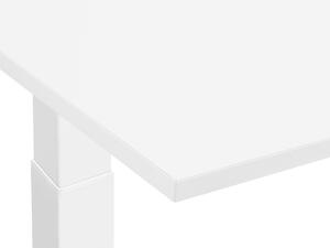 Scrivania regolabile manualmente piano in legno bianco struttura in acciaio verniciato a polvere sedersi e stare in piedi 160 x 72 cm Beliani