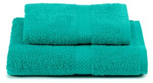 Asciugamano Con Ospite In Cotone Minorca Standard Spugnissima Tinta Unita Menta Caleffi