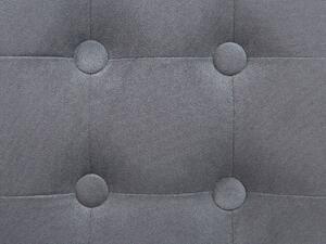 Poggiapiedi a forma di cubo in velluto grigio con rivestimento capitonnè Beliani