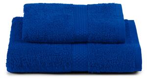 Asciugamano Con Ospite In Cotone Minorca Standard Spugnissima Tinta Unita Blu Caleffi