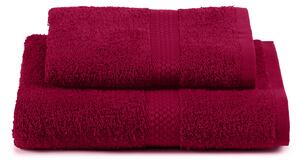 Asciugamano Con Ospite In Cotone Minorca Standard Spugnissima Tinta Unita Bordeaux Caleffi