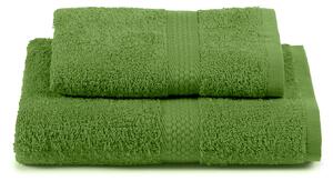 Asciugamano Con Ospite In Cotone Minorca Standard Spugnissima Tinta Unita Verde Caleffi