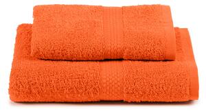 Asciugamano Con Ospite In Cotone Minorca Standard Spugnissima Tinta Unita Arancio Caleffi