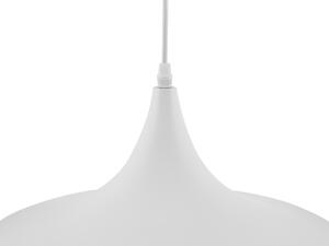 Lampada a sospensione a sospensione con paralume bianco e dorato a forma di cono geometrico dal design moderno e minimalista Beliani