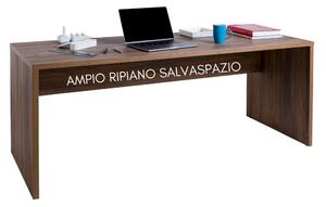 Scrivania Pc Ufficio Tavolo Porta Computer in Legno Rovere per Casa cm 178x69x74