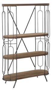 Libreria New Mexico 100x38x150,5 cm in Ferro e MDF Marrone e Grigio