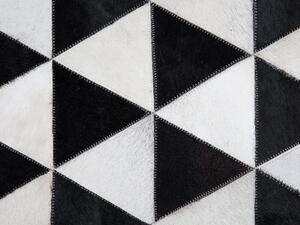 Tappeto in pelle di colore Bianco e Nero Pelle 160 x 230 cm Artigianale stile Moderno Beliani