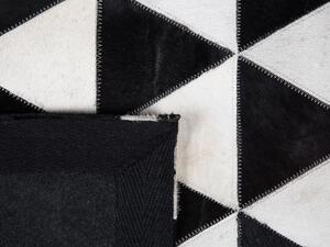 Tappeto in pelle di colore Bianco e Nero Pelle 160 x 230 cm Artigianale stile Moderno Beliani