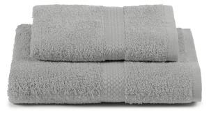 Asciugamano Con Ospite In Cotone Minorca Standard Spugnissima Tinta Unita Grigio Caleffi