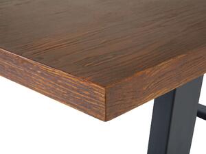 Tavolo da pranzo piano in legno scuro gambe a slitta in metallo Nero 160 x 90 cm industriale moderno Beliani