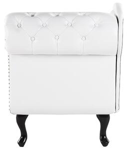 Chaise longue di colore bianca versione destra in ecopelle abbottonata Stile Chesterfield Beliani
