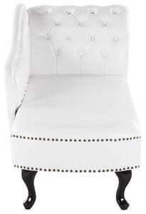 Chaise longue di colore bianca versione destra in ecopelle abbottonata Stile Chesterfield Beliani