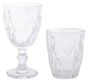 Set Diamont 6 calici + 6 bicchieri in vetro