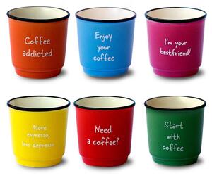 Set 6 tazzine in New Bone China Multicolor