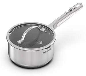 Casseruola 16 cm in acciaio New era con coperchio vetro