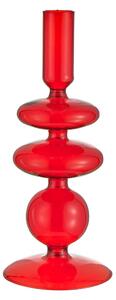 Candeliere alto in vetro rosso 22 cm