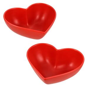 Ciotoline a cuore rosso e verde porcellana