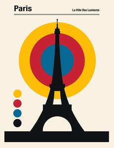 Illustrazione Paris Eiffel Tower Retro travel Print, Retrodrome