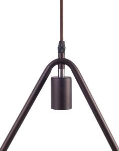 Lampada da soffitto in metallo marrone 183 cm con paralume triangolare a sospensione industriale Beliani
