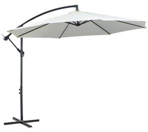 Outsunny Ombrellone da Esterni Struttura in Acciaio e Poliestere Impermeabile Anti-UV Φ300x250cm Crema|Aosom
