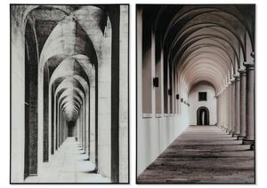 Set 2 quadri in cristallo architettura 80x120 cm