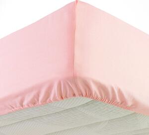 Lenzuolo elasticizzato in jersey rosa 160x200 cm Jersy - douceur d'intérieur