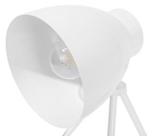 Lampada da Tavolo Colore Bianco Treppiede in Metallo con Paralume Regolabile Beliani