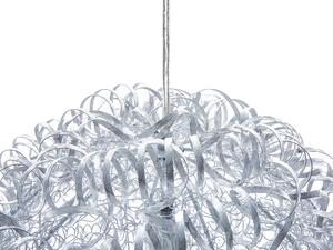 Lampada a Sospensione Elementi in Alluminio Argento Forma Rotonda 1 Luce Moderna Beliani