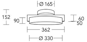 HerzBlut Plafoniera LED Talon, vetro, dimmerabile