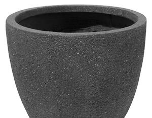 Set di 3 vasi per piante in fibra di argilla grigio scuro rotondi di varie dimensioni resistenti agli agenti atmosferici Beliani